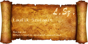 Laufik Szulamit névjegykártya